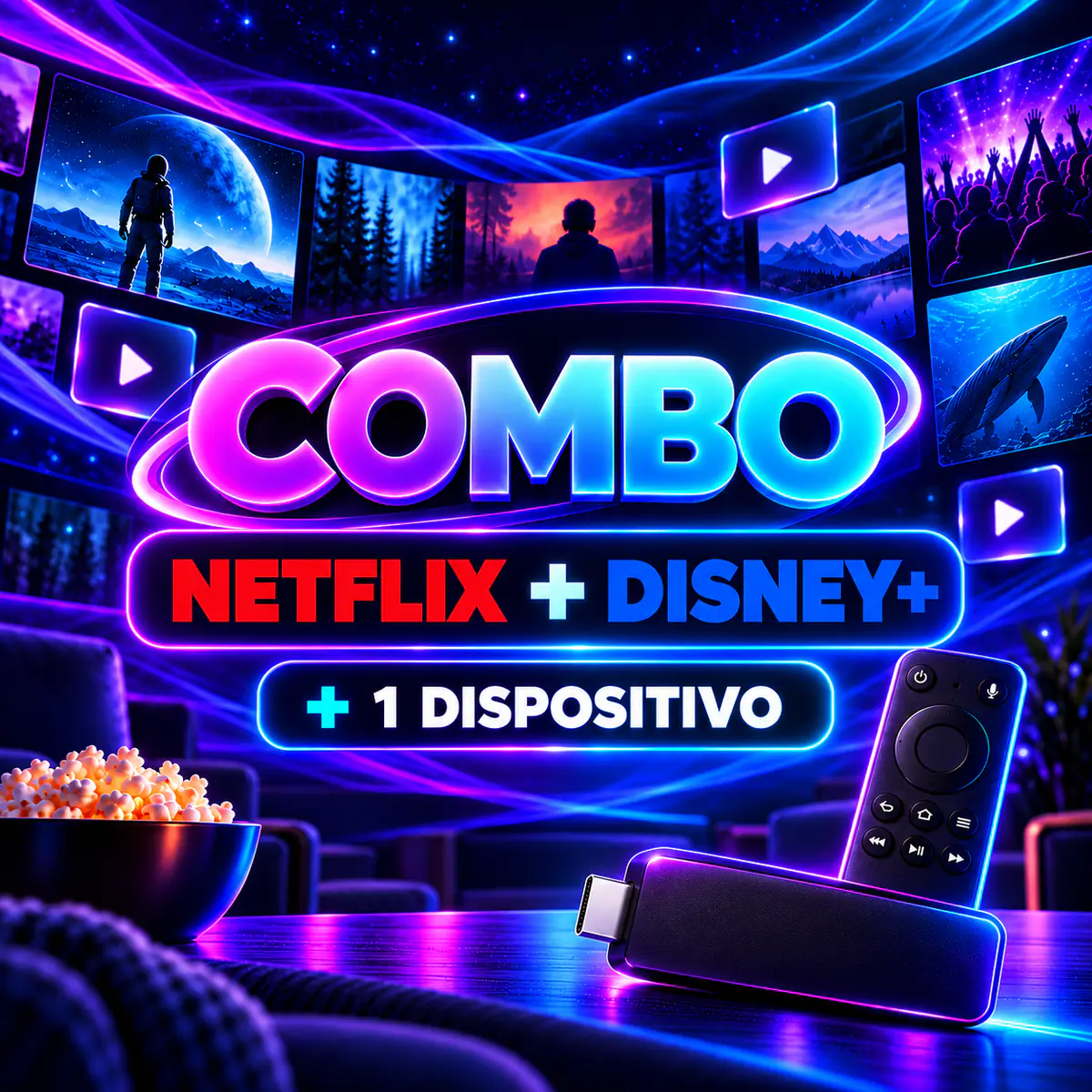 Combo Netflix + Disney 1 Dispositivo